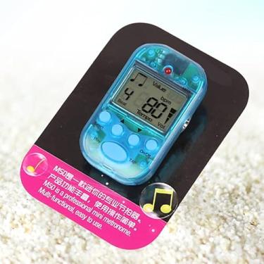 Imagem de LiebeWH Metrônomo Eletrônico Mini Profissional Com Canal Duplo para Guitarra Piano Violino Tempo de Batida Preciso (Azul Transparente)