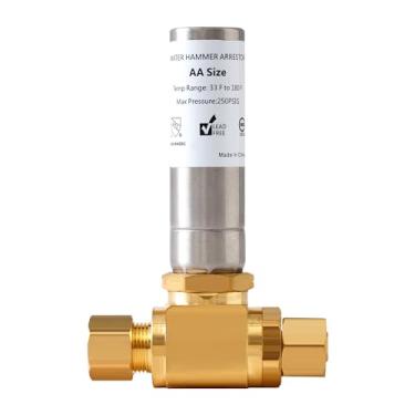 Imagem de (Pacote com 2) SECKWHALE Tee Prendedor de martelo de água de aço inoxidável, conexão de compressão de 9,5 cm x 9,5 cm, para máquina de lavar louça, pia, vaso sanitário, torneira, parar o cano e