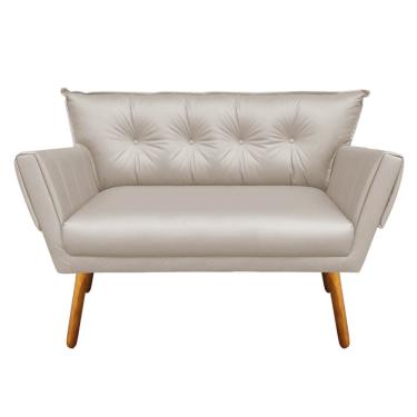 Imagem de Namoradeira Anitta Corino Bege Pes Palito Castanho D03 - D'Rossi