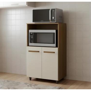 Imagem de Balcão Multiuso Dispensa para Microondas 2 Portas- Savana/off White