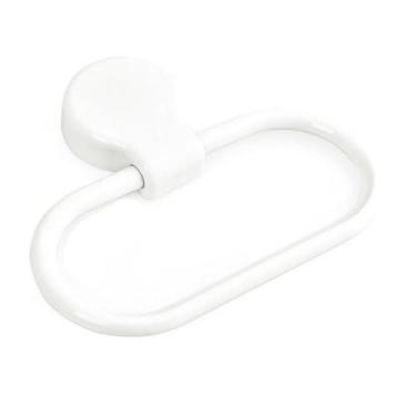 Imagem de Anel de toalha branco suporte de mão para banheiro autoadesivo não perfurante anel de toalha de pano de cozinha cabide de toalha de banho, anéis de toalha de banho