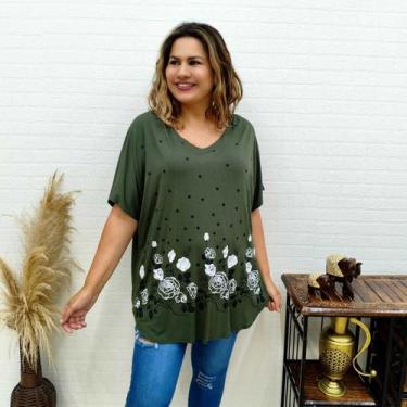 Imagem de Blusa Bata De Malha Viscolycra Plus Size Tamanho 52 54 - - Sarat Moda 