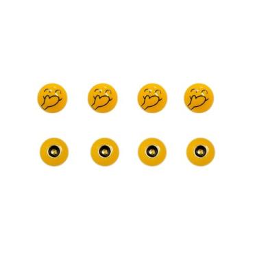 Imagem de 8 peças de tampas de haste de válvula de pneu com emoji divertido, tampas de válvula de expressão duráveis, tampas de válvula à prova de poeira e vazamento de ajuste universal para carros, caminhões