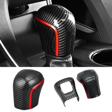 Imagem de USSDE Capa de manípulo de câmbio para Toyota Corolla 2019-2025, Corolla Cross 2022-2025, Camry 2018-2023, Avalon 2018-2025 Acessórios, protetor de acabamento de botão de câmbio automático de cobertura