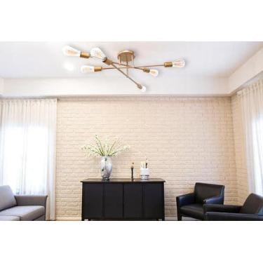 Imagem de Luminária de Teto Aranha Plafon Lustre Sputnik 6 Braços Dubai Industri