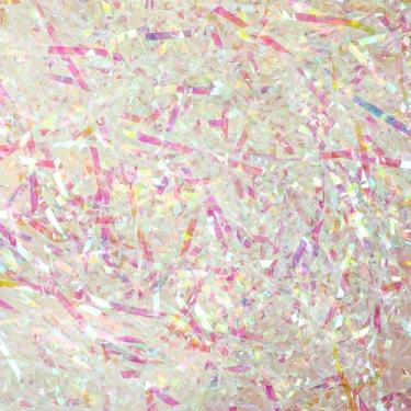 Imagem de Jansun 198 g Grama iridescente enrugada brilhante papel de enchimento de filme cortado grama enrugada confetes caixas de presente sacos de cestos enchimento para decoração de festa de aniversário de