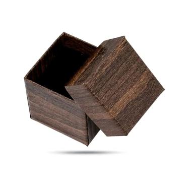 Imagem de TheDisplayGuys – Pacote com 24 caixas de presente de papel kraft de papelão com enchimento de veludo – anel – grão de madeira – quadrado (3,8 cm x 3,8 cm x 3,8 cm)