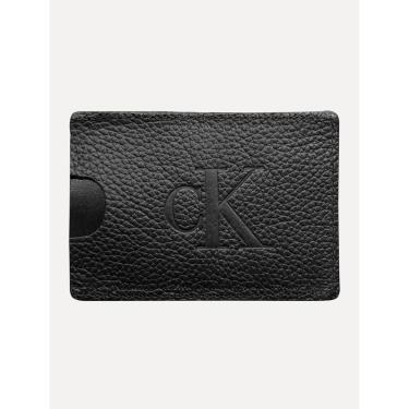 Imagem de Carteira Calvin Klein Porta Cartão Couro CKJ Queima Preta-Masculino