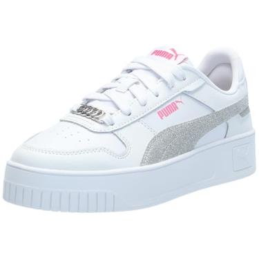 Imagem de PUMA Tênis Carina Shoes, branco - rosa rápido, tamanho 13 EUA unissex criança pequena