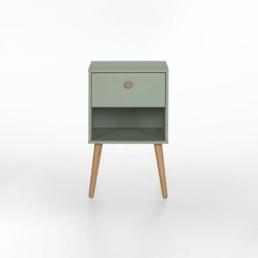 Imagem de Mesa de Cabeceira IVVIE 1 Gaveta 1 Nicho - Casavee, Verde Jade / Tauar