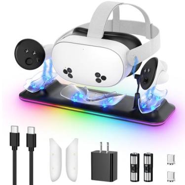 Imagem de Base de carregamento Kinwin PD 18W Magnética RGB para Meta Quest 3S/3