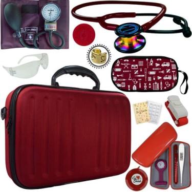 Imagem de Kit Bic Enfermagem Aparelho Pressão Estetoscopio Duplo - Love Saude, E