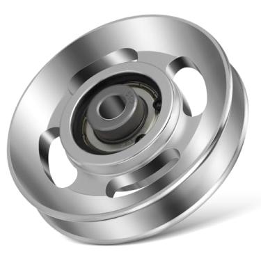 Imagem de SEWACC Roda de polia resistente de liga de alumínio para acessórios de equipamentos de academia, fácil instalação, polia fitness para casa, academia, rolamento de carga, roda de elevação de alumínio