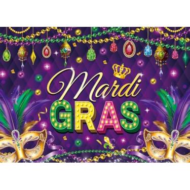 Imagem de Pano de fundo de carnaval baile de máscaras decorações de festa carnaval fotografia fundo banner cabine de fotos adereços de estúdio (210 x 150 cm)