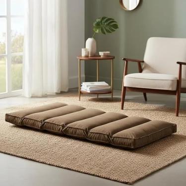 Imagem de Futon Solteiro Dobrável 70x170cm Cor Castor, Espuma Hiper Soft, Capa Removível e Lavável em Suede, Multiuso – Confort Linens