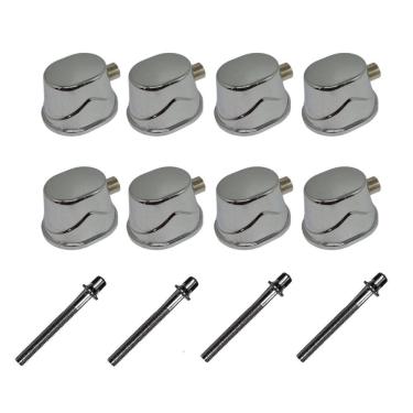 Imagem de Kit 8 Canoas Tom Caixa Cromo 19.4 + 4 Parafusos 51 X 6Mm M6