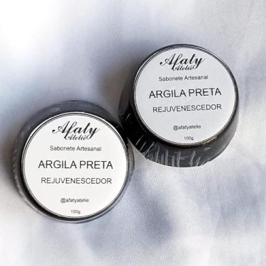 Imagem de 2 Sabonetes de Argila Preta para Peles Mistas e Oleosas, Rejuvenescedor, 100g - Afaty Ateliê