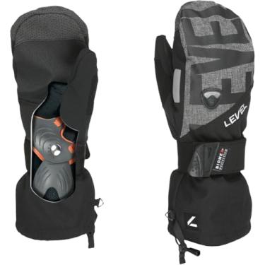 Imagem de Level Fly JR Luvas de esqui e snowboard para crianças/jovens – Biomex Protection Jr, inserção Membra‑Therm Plus, luva sobre-jaqueta, impermeável, índice de calor 3000 – Preto-Cinza, 6,5 - JR XL