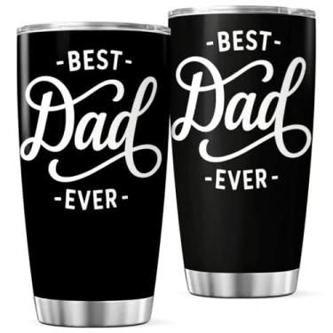 Imagem de KOIXA Best Dad Ever Gift For Fathers Copo de aço inoxidável 590 ml Aniversário Dia dos Pais Presente Apreciação Copo Frio Quente Isolado Calor Café Chá Gelado Caneca Garrafa