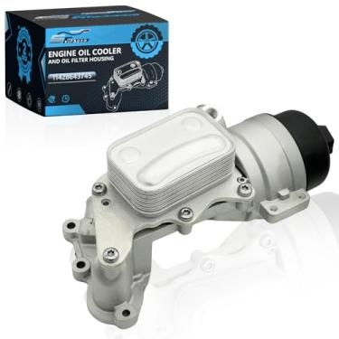 Imagem de Resfriador de óleo de motor de alumínio e carcaça do filtro de óleo - Compatível com Mini Cooper 2011-2015, Countryman 2011-2016, Paceman 2013-2016 - 1.6L - Substituir # 11428643745