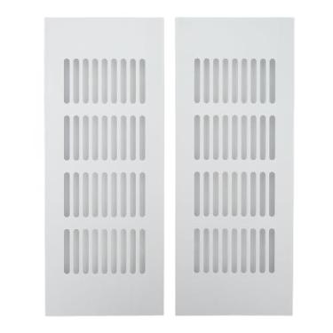 Imagem de Chiffonade 2 peças de grade de ventilação de liga de alumínio branca exaustão parede lateral tampa de ventilação montagem no teto tampa da grade de ventilação (80 * 200 mm)