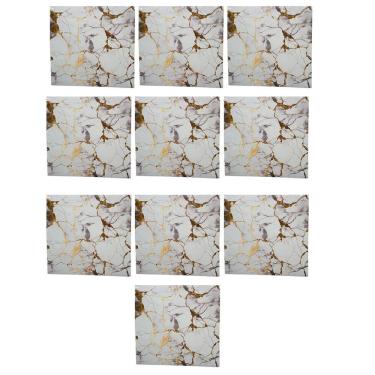 Imagem de Placa Adesiva Marmore 3D Kit 10 uni Autocolante Obra Reforma Moderno Casa Cozinha Banheiro Quarto Sala Ambiente