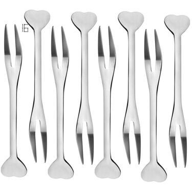 Imagem de 16 Mini Garfinho Talher Petisco Aperitivo Fondue Buffet Inox