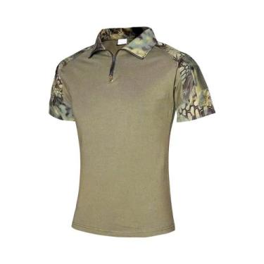 Imagem de Camiseta Tática Masculina de Secagem Rápida - Camuflada, Manga Curta p