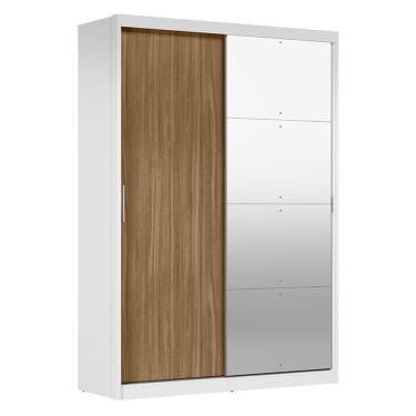 Imagem de Guarda Roupa Casal Riva 22515k Com Espelho Branco Amêndola Touch Flex - Demóbile