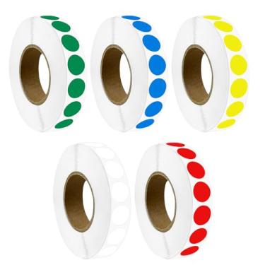 Imagem de Ouzoustate 10.000 peças de adesivos coloridos de 1,27 cm, círculos redondos, etiquetas de codificação coloridas, adesivos de pontos para crianças, sala de aula, escritório (colorido)