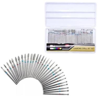 Imagem de Kit 30 Brocas Diamantadas Profissionais Originais Unha Gel - A.R Varie