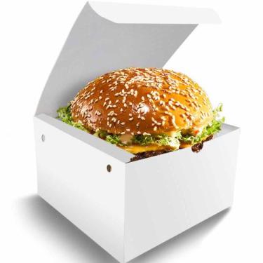 Imagem de Caixinha Box Embalagem Para Hamburguer Gourmet 500Un Branco - Pdv Prin