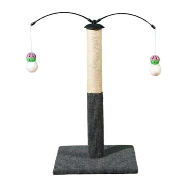 Imagem de Fxzqgnh Árvore para Gatos com Brinquedos de Pelúcia Pendurados, Torre para Gatos Domésticos, Base Estável, Acessórios para Animais de Estimação, Poste para Ar, Cinza Escuro