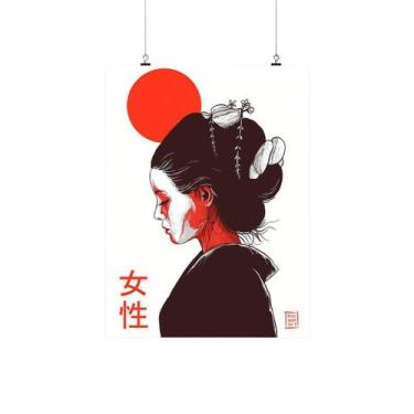 Imagem de Placa Decorativa Gueixa Estética Japão 20X30Cm - Nerdecs