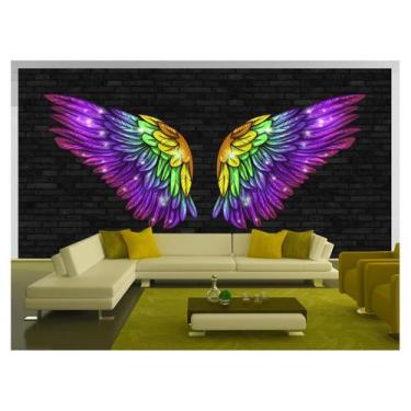 Imagem de Papel De Parede 3D Arte Asas Selfie Insta Cores 3,5M Tra429 - Você Dec