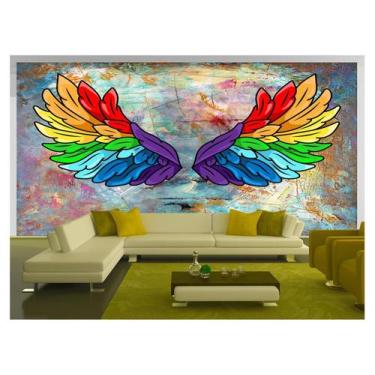 Imagem de Papel De Parede 3D Arte Asas Selfie Insta Cores 3,5M Tra349 - Você Dec