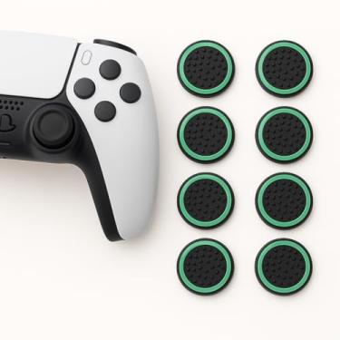Imagem de Kit 8 Grip Protetor Analógico Borracha Silicone para Controle Gamer, Compatível com PS3 PS4 PS5 (Verde)