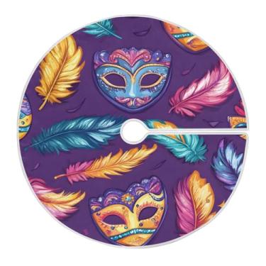 Imagem de Blueangle Saia de árvore de carnaval de 118 cm saia de poliéster macio para decoração de carnaval (308)