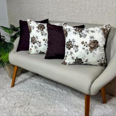 Imagem de Kit c Almofadas Cheias Decorativas pSala(FLORAL PALHA)