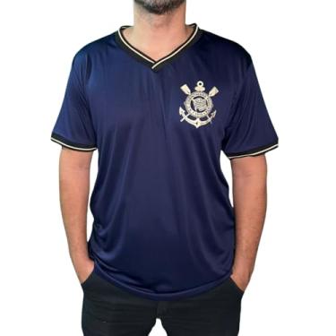 Imagem de Camiseta Corinthians Coimbra, gola V com punho retilinea, G