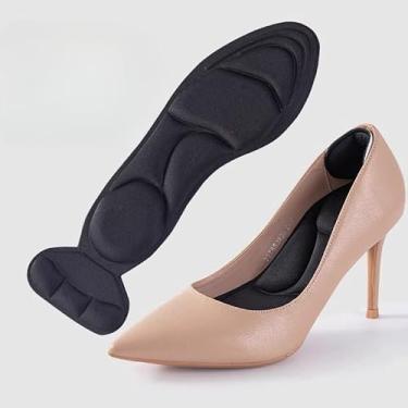 Imagem de 4 peças de esponja macia, desodorante com absorção de suor, palmilha para alívio da dor, palmilha ortopédica de espuma viscoelástica, 2 pares de palmilha preta de cabeça redonda