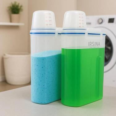 Imagem de Kit 2x Dispenser Hermético 2L com Copo Dosador Sabão Líquido Irsina