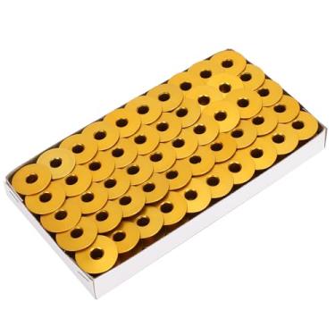 Imagem de Phefop Bobina de Máquina de Costura 100 Peças, Bobinas de Metal Com Núcleo de Alumínio Com Caixa, Peças de Reposição de Linha Universal para Uso Doméstico, Carros Planos e Máquinas de Costura de Bordado (Amarelo)