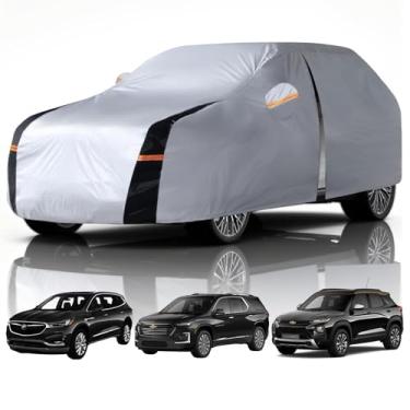 Imagem de Capa de carro SUV grande impermeável para todos os climas, 10 camadas de capas de carro ao ar livre para SUV - capas externas completas com protetor de sol e chuva. Ajuste personalizado Buick Enclave
