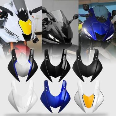 Imagem de WOOGA Capa de suporte de farol de motocicleta, capa de carenagem de carenagem do nariz superior compatível com YA&MA&HA YZF-R3 YZF R25 YZFR3 YZFR25 2019-2024 (azul)