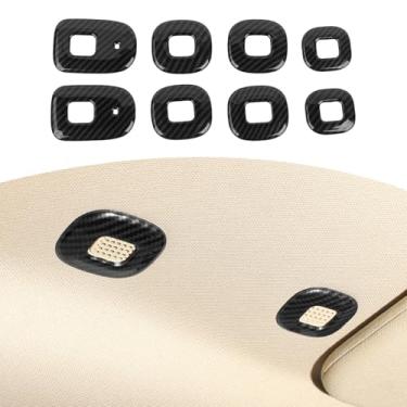 Imagem de JOSHELA Capa de luz de cúpula de acabamento de alto-falante de teto RAM compatível com RAM 2018-Presente Preto Fibra de Carbono Acessórios Interiores 8 peças