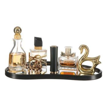 Imagem de Bandeja Espelhada Decoração Perfumes Taças Velas Banheiro Lavabo Pia -