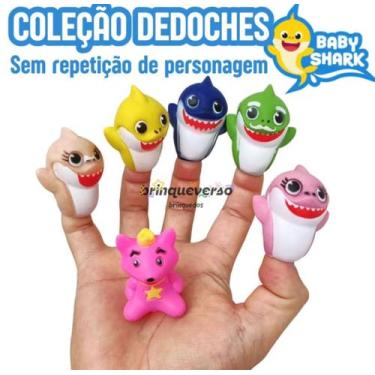 Imagem de Coleção Dedoches Família Shark com Pinkfong. 6 Dedoches Sem Repetição 