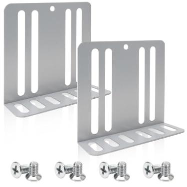 Imagem de 2 peças Kit de instalação de carro duplo DIN suportes de montagem estéreo de metal com parafusos, adequado para rádio/DVD Player, ferramentas profissionais de montagem de painel automotivo (7,95 x 7,8