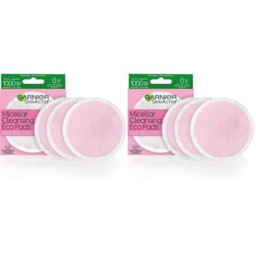 Imagem de Almofadas ecológicas de limpeza micelar Garnier, reutilizáveis, 3 micr